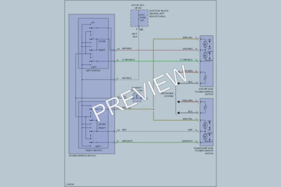 2006 Suzuki GrandVitara Power Mirrors wiring diagram preview