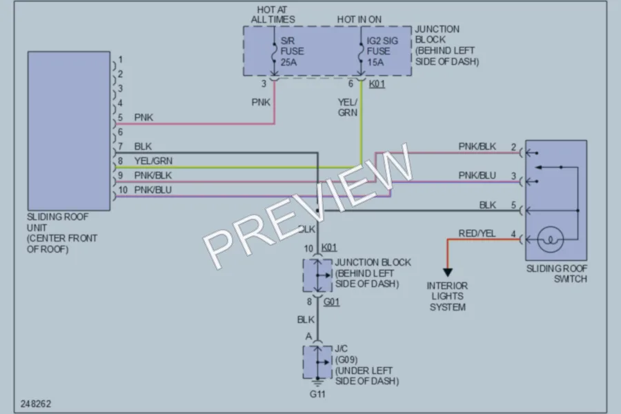2006 Suzuki GrandVitara Power Top Sunroof wiring diagram preview