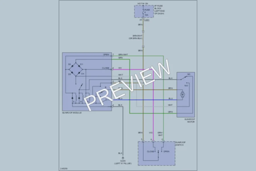 2006 Suzuki Reno Power Top Sunroof wiring diagram preview