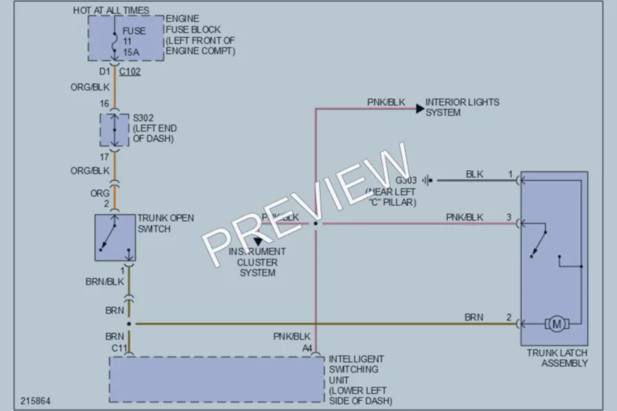 2006 Suzuki Verona Trunk Tailgate Fuel Door wiring diagram preview
