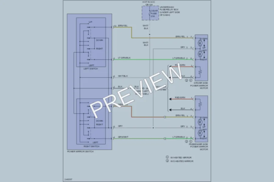 2006 Suzuki XL7 Power Mirrors wiring diagram preview