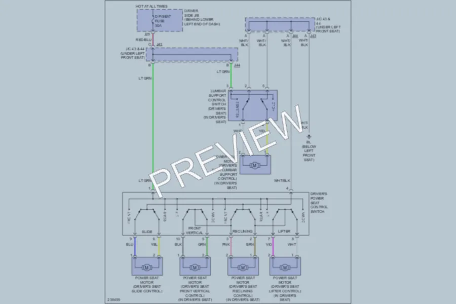 2006 Toyota 4Runner Power Seats wiring diagram preview