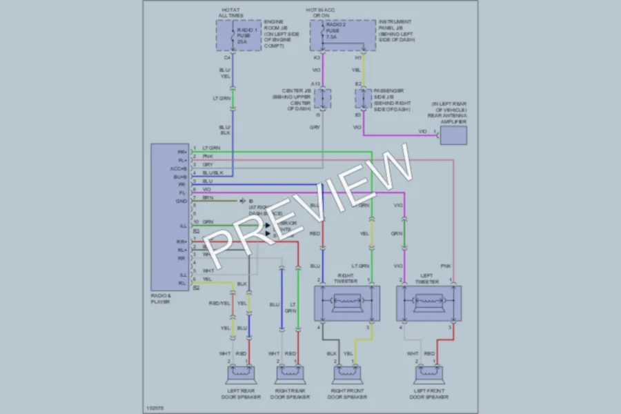 2006 Toyota Highlander Radio wiring diagram preview