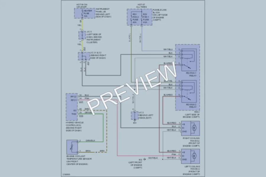 2006 Toyota HighlanderHybrid Cooling Fan wiring diagram preview