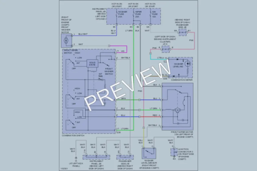 2006 Toyota HighlanderHybrid Wiper Washer wiring diagram preview