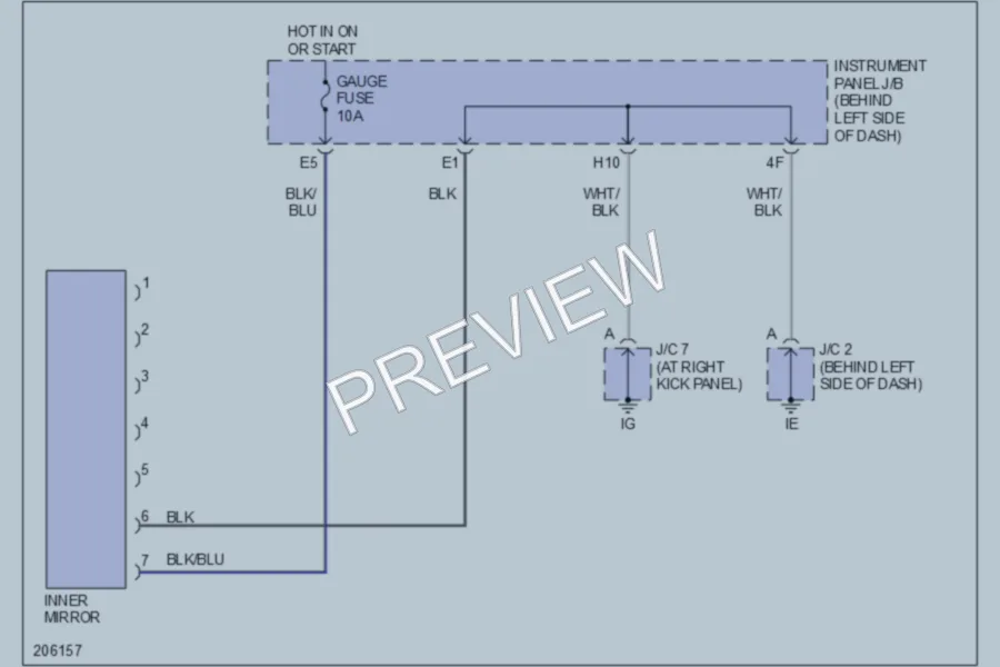2006 Toyota Matrix Power Mirrors wiring diagram preview
