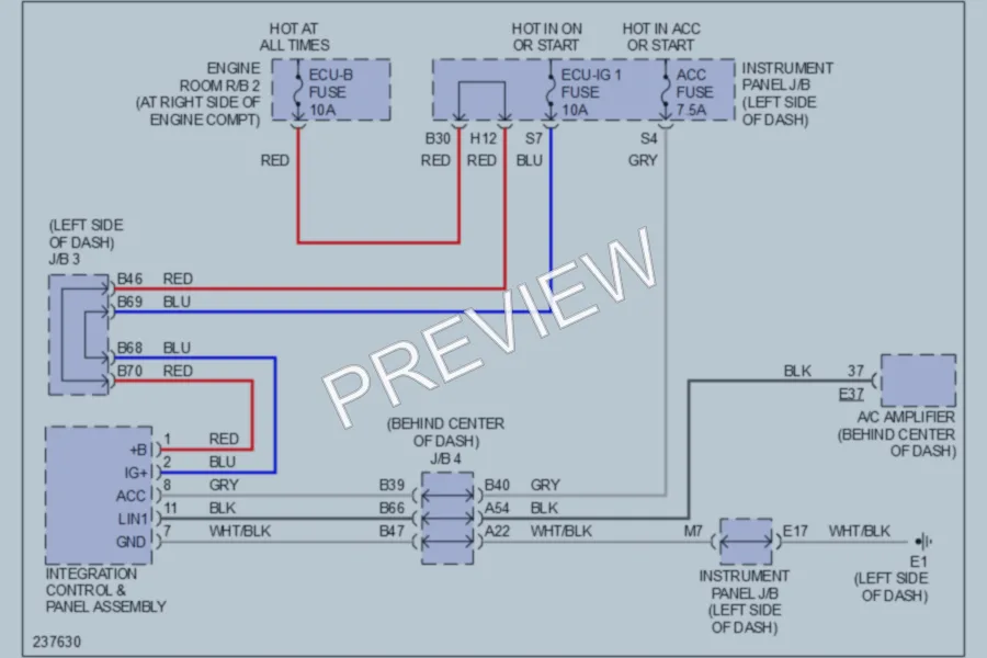 2006 Toyota RAV4 Instrument Cluster wiring diagram preview