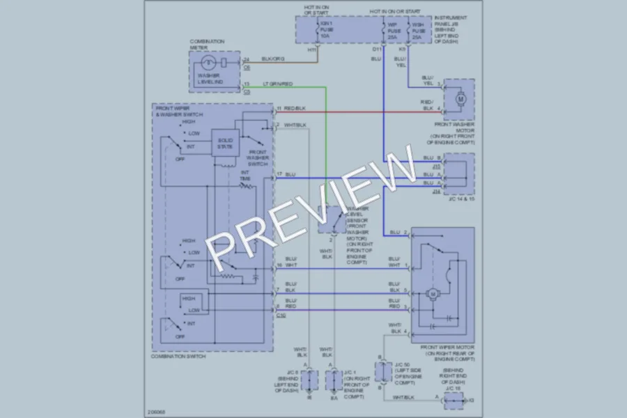 2006 Toyota Sequoia Wiper Washer wiring diagram preview