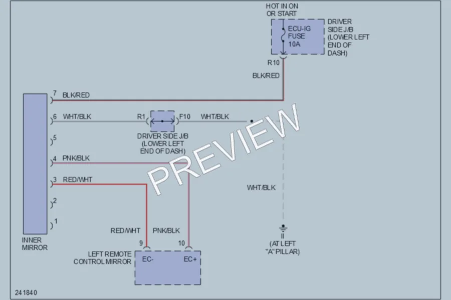 2006 Toyota Solara Power Mirrors wiring diagram preview