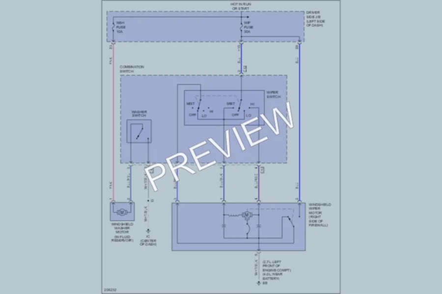2006 Toyota Tacoma Wiper Washer wiring diagram preview