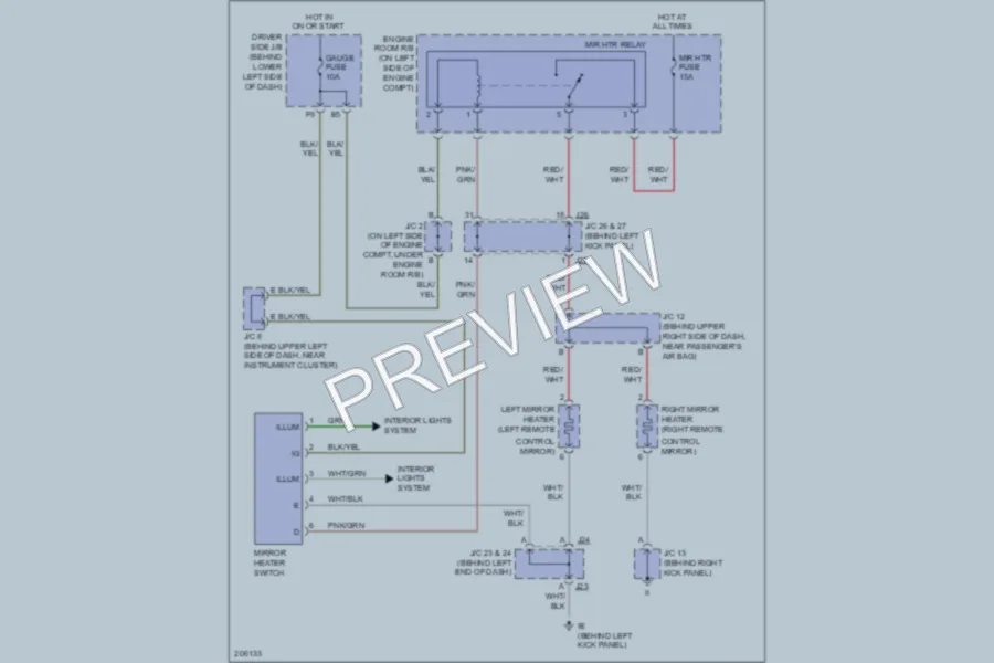 2006 Toyota Tundra Defoggers wiring diagram preview