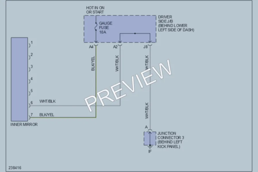 2006 Toyota Tundra Power Mirrors wiring diagram preview
