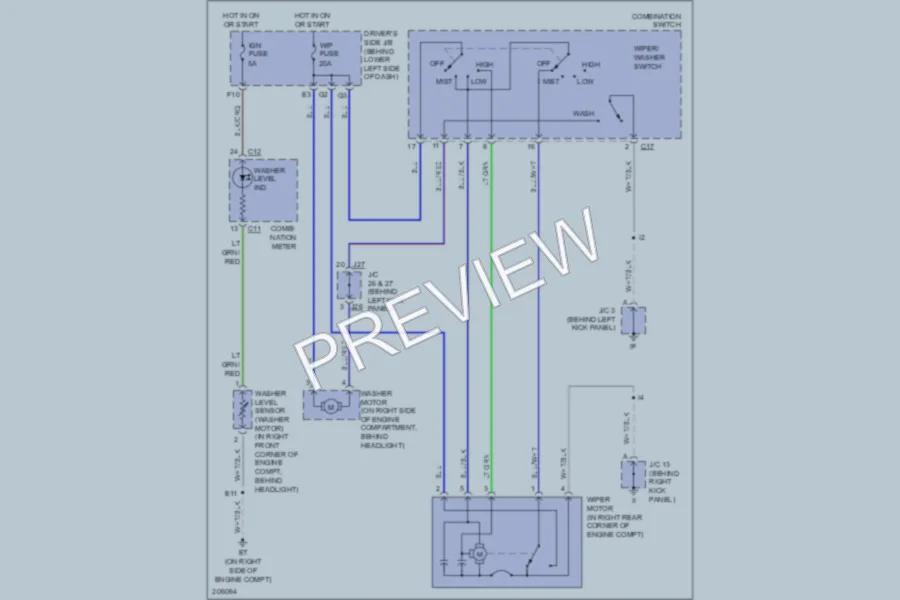 2006 Toyota Tundra Wiper Washer wiring diagram preview