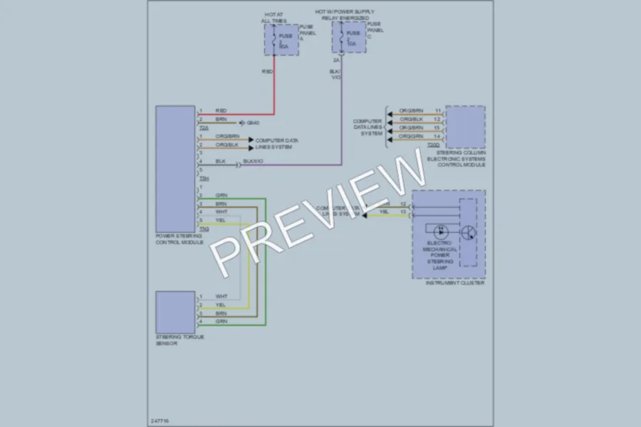 2006 Volkswagen GTI Electronic Power Steering wiring diagram preview