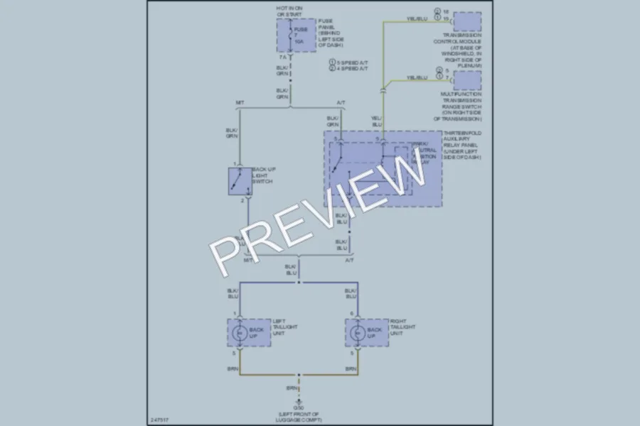 2006 Volkswagen GTI Exterior Lights wiring diagram preview
