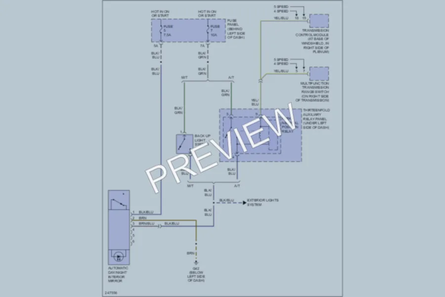 2006 Volkswagen GTI Power Mirrors wiring diagram preview