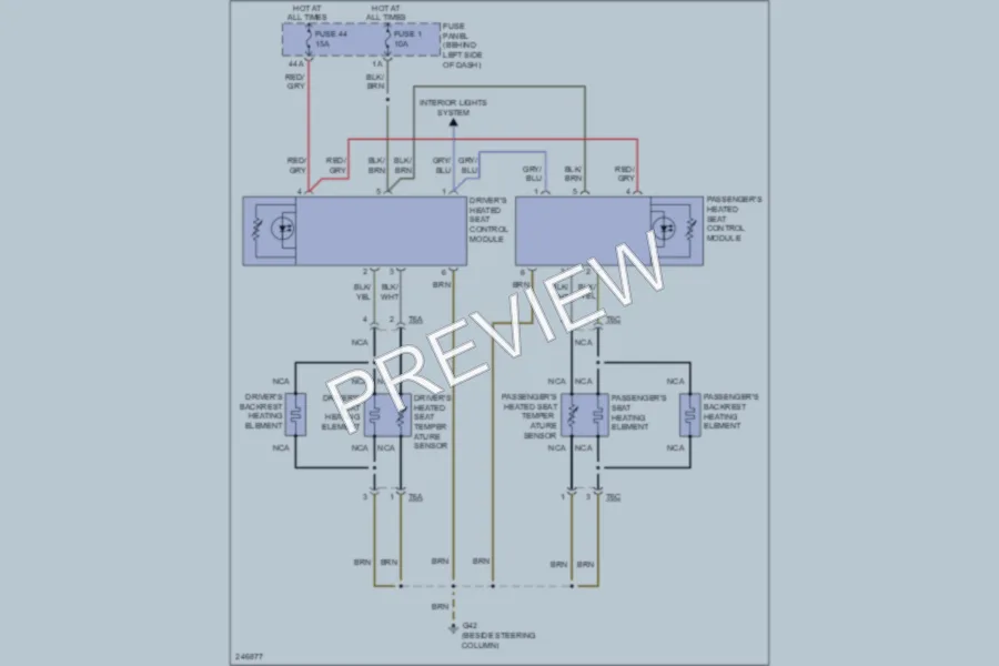 2006 Volkswagen NewBeetle Power Seats wiring diagram preview