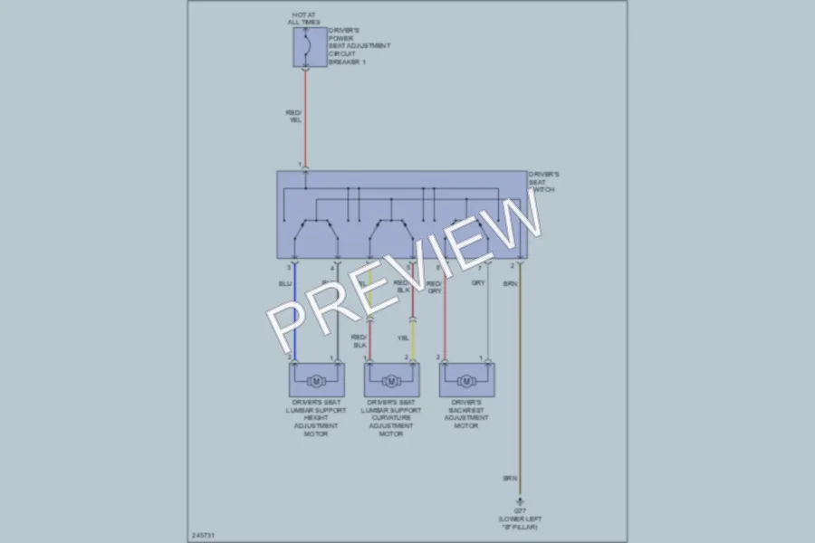 2006 Volkswagen Passat Power Seats wiring diagram preview