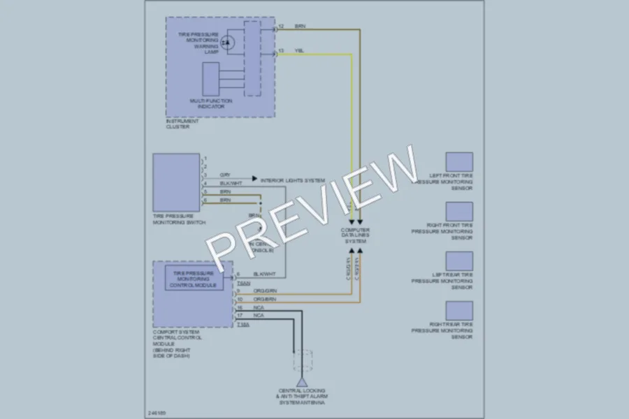 2006 Volkswagen Passat Warning Systems wiring diagram preview