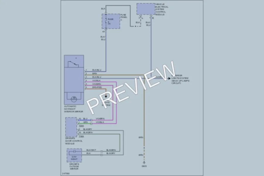 2006 Volkswagen Rabbit Power Mirrors wiring diagram preview