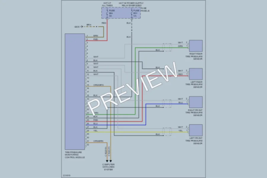 2006 Volkswagen Touareg Warning Systems wiring diagram preview
