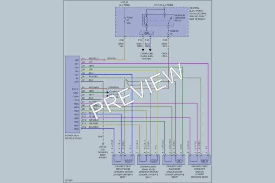2006 Volvo C70 Memory Systems wiring diagram preview
