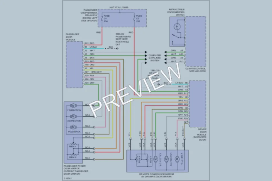 2006 Volvo S80 Power Mirrors wiring diagram preview