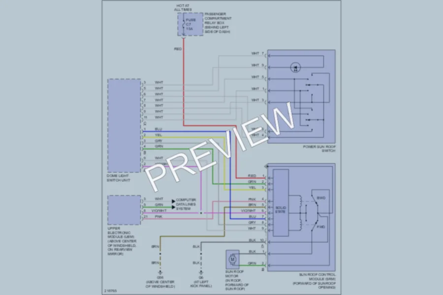 2006 Volvo S80 Power Top Sunroof wiring diagram preview