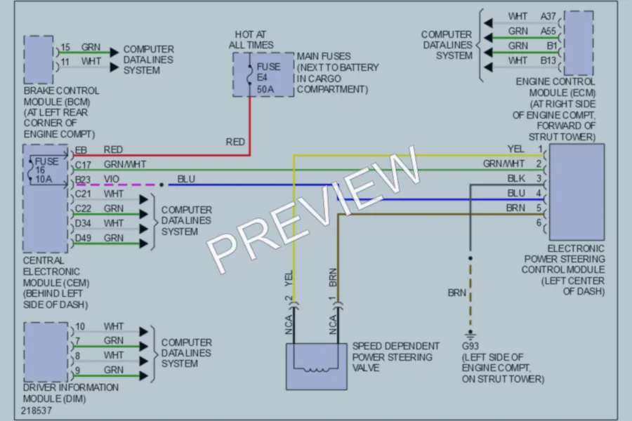 2006 Volvo V70 Electronic Power Steering wiring diagram preview