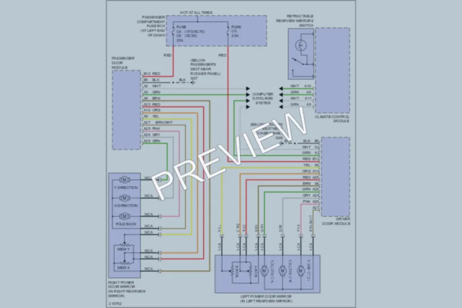 2006 Volvo XC90 Power Mirrors wiring diagram preview