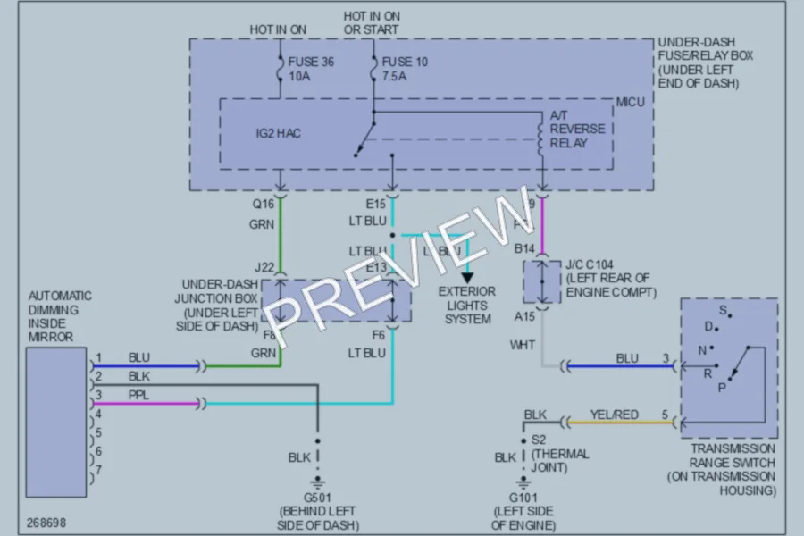 2007 Acura RDX Power Mirrors wiring diagram preview
