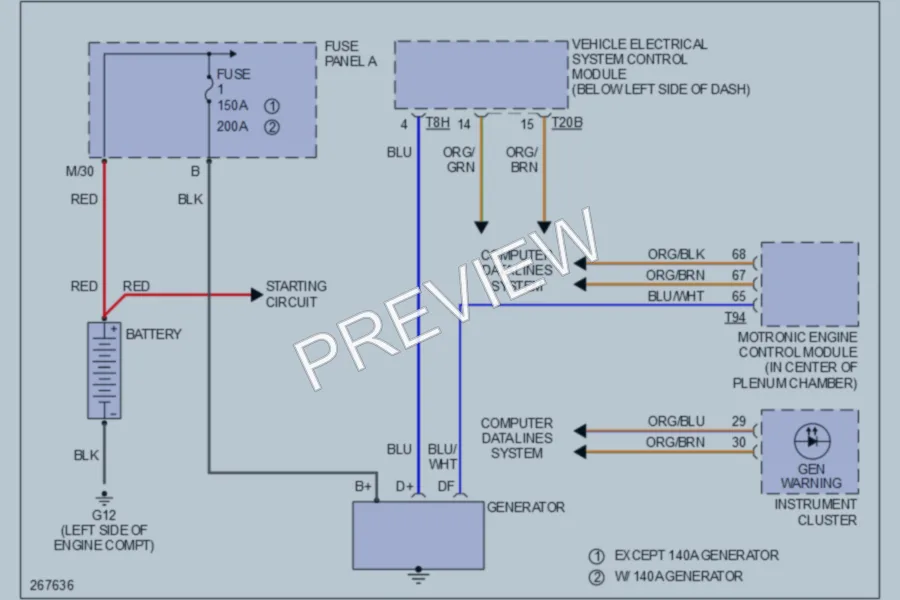 2007 Audi A3 Starting Charging wiring diagram preview