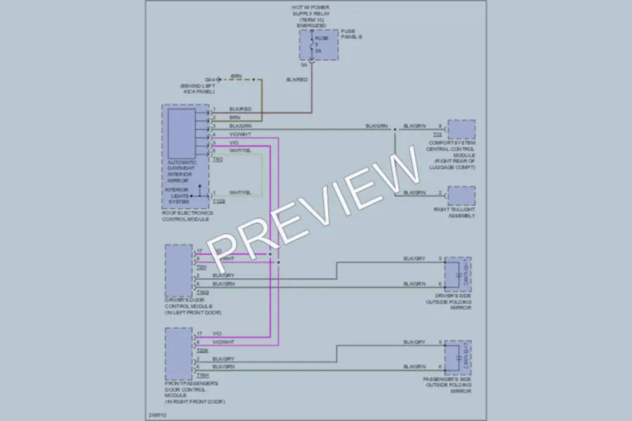 2007 Audi A6 Power Mirrors wiring diagram preview