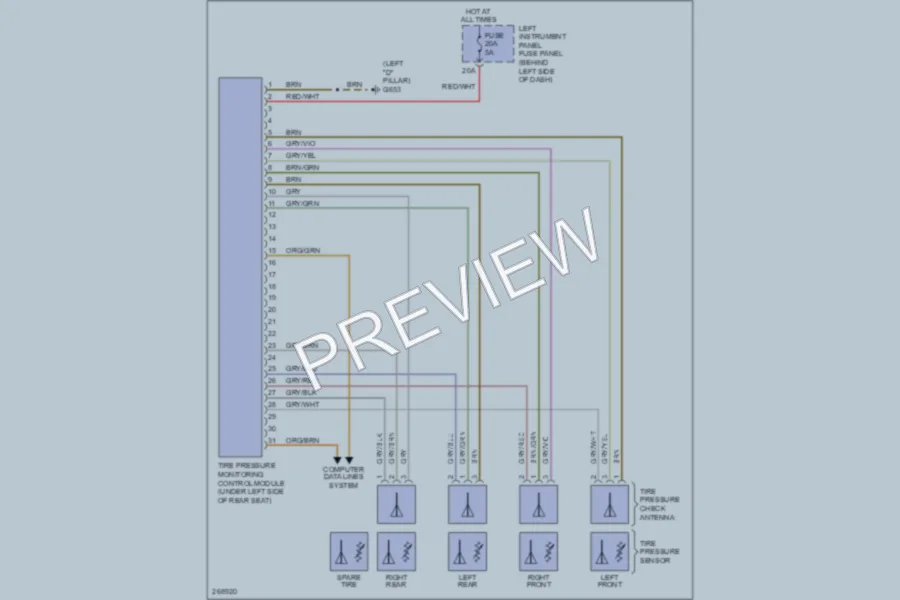 2007 Audi A8L Warning Systems wiring diagram preview
