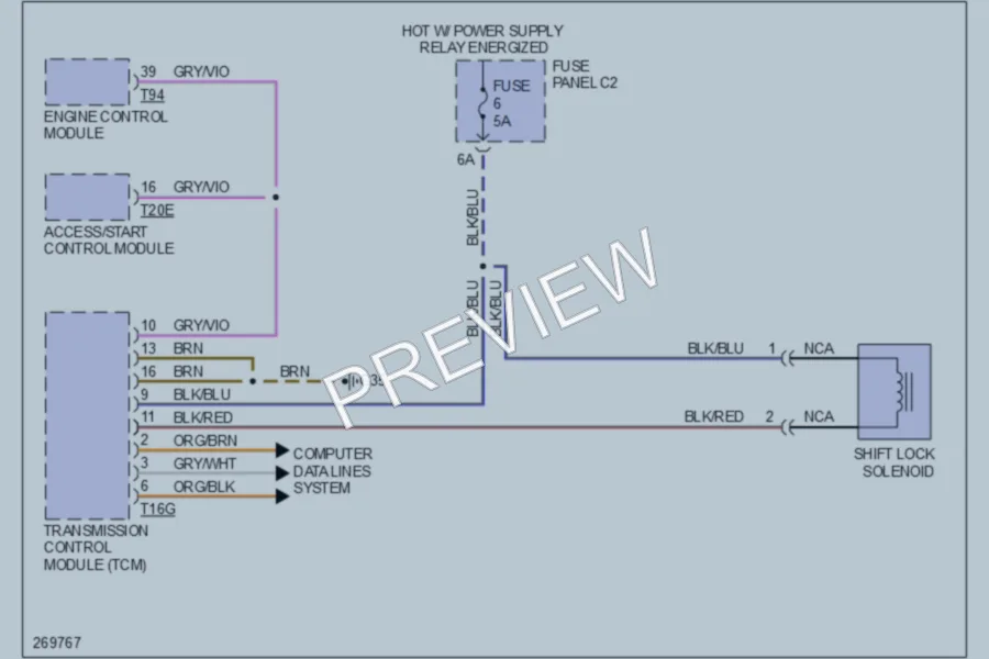 2007 Audi Q7 Shift Interlock wiring diagram preview