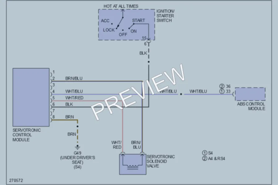 2007 Audi RS4 Electronic Power Steering wiring diagram preview