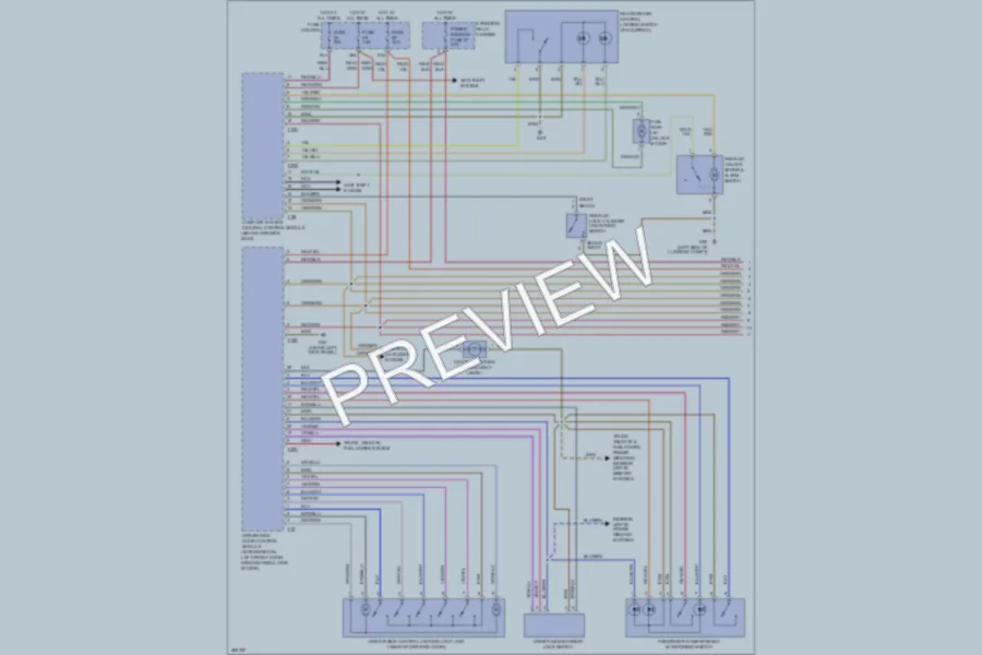 2007 Audi RS4 Power Door Locks wiring diagram preview