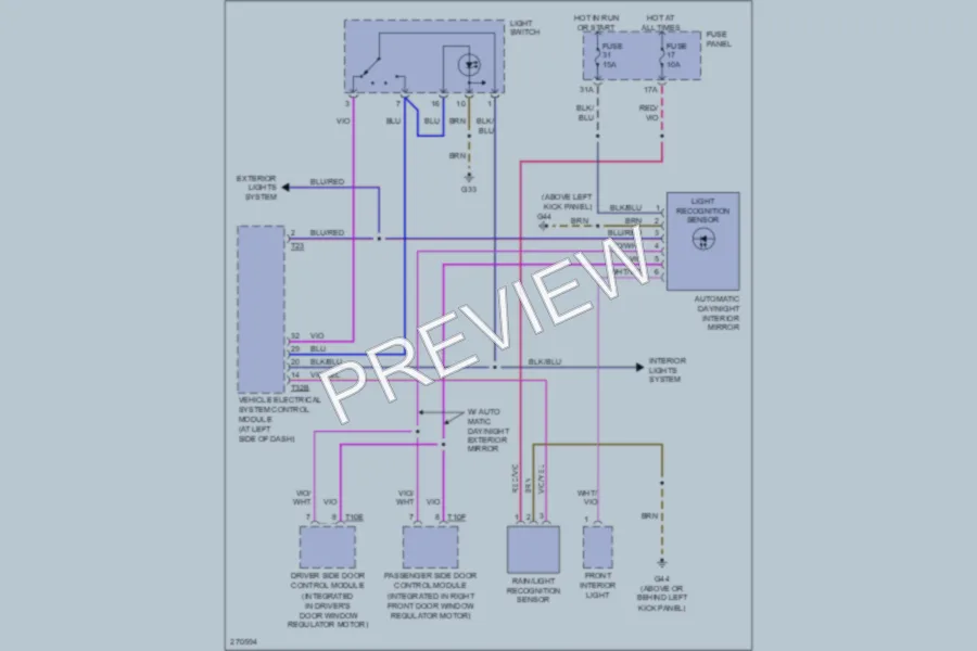 2007 Audi RS4 Power Mirrors wiring diagram preview