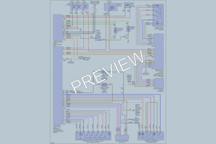 2007 Audi S4 Power Door Locks wiring diagram preview