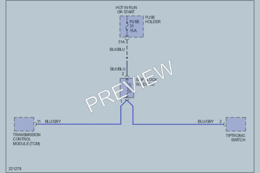 2007 Audi S4 Shift Interlock wiring diagram preview
