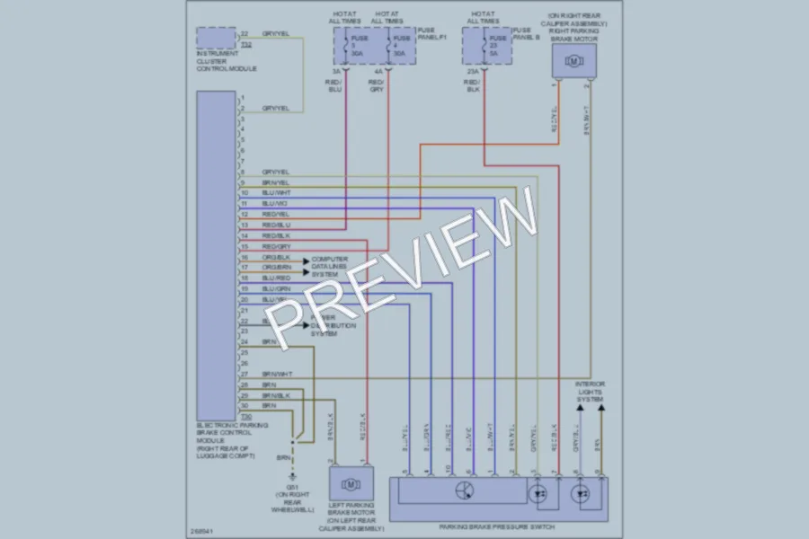 2007 Audi S6 Shift Interlock wiring diagram preview