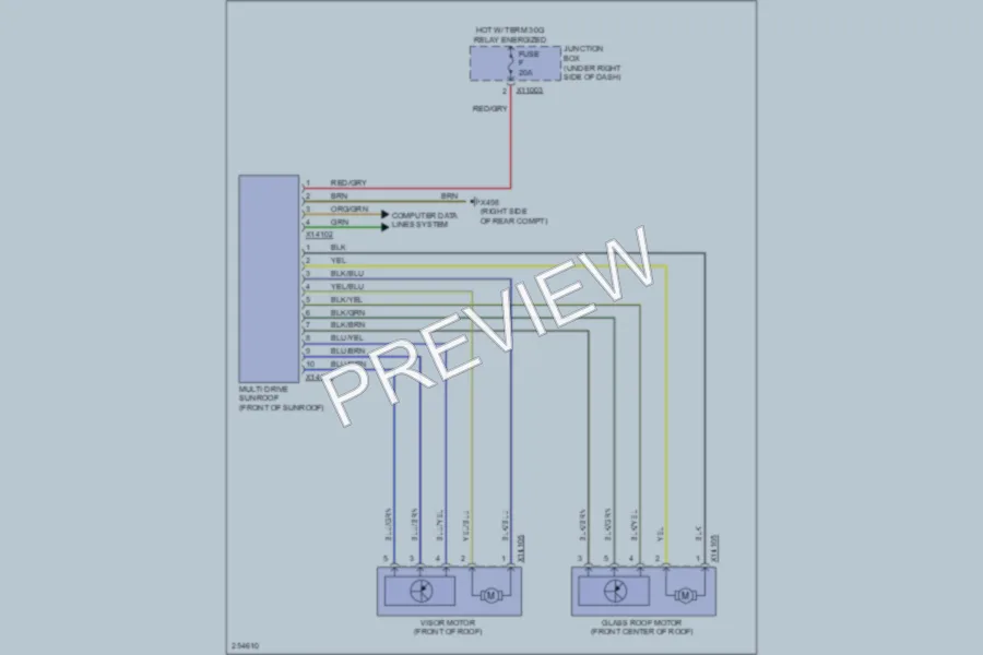 2007 BMW 328i Power Top Sunroof wiring diagram preview