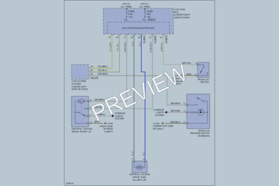 2007 BMW 328i Trunk Tailgate Fuel Door wiring diagram preview