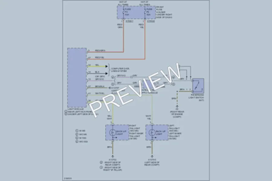 2007 BMW 530xi Exterior Lights wiring diagram preview