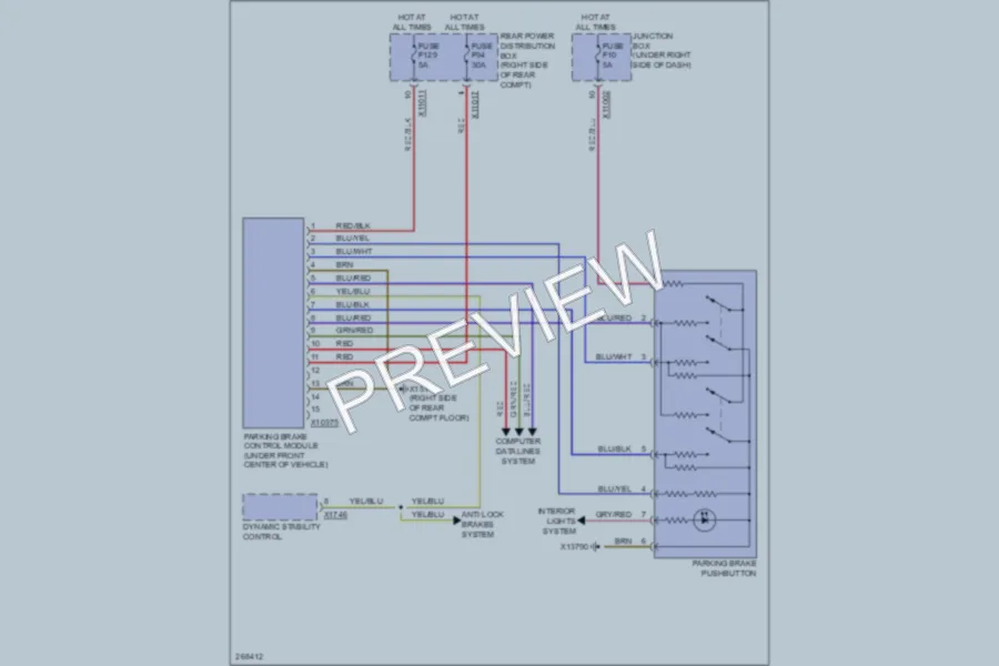 2007 BMW X5 Shift Interlock wiring diagram preview