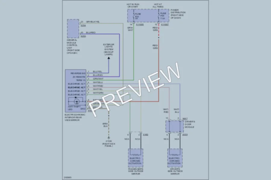 2007 BMW Z4 Power Mirrors wiring diagram preview