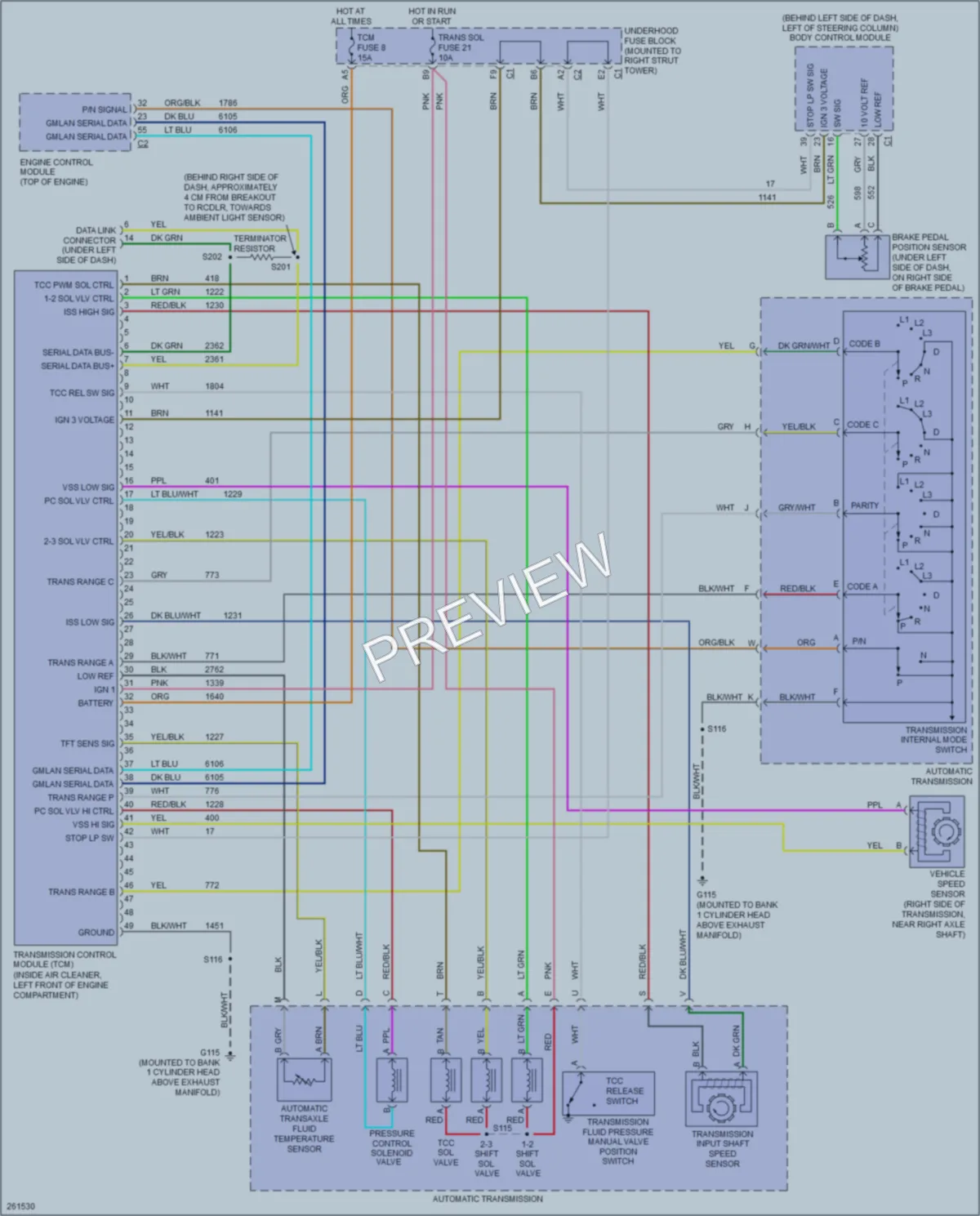 2007 Buick LaCrosse Transmission wiring diagram preview
