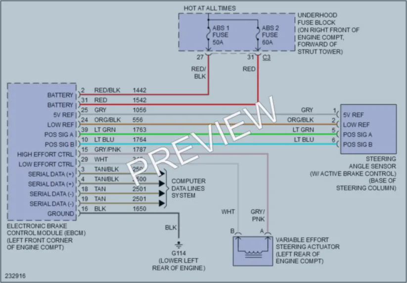 2007 Buick Lucerne Electronic Power Steering wiring diagram preview