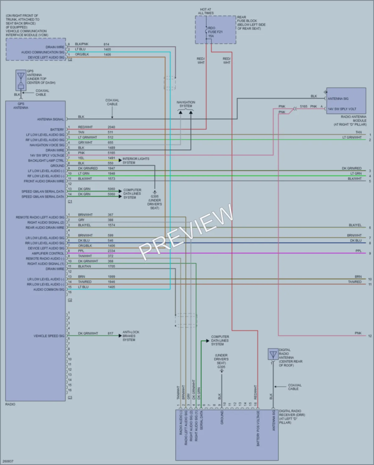 2007 Buick Lucerne Radio wiring diagram preview