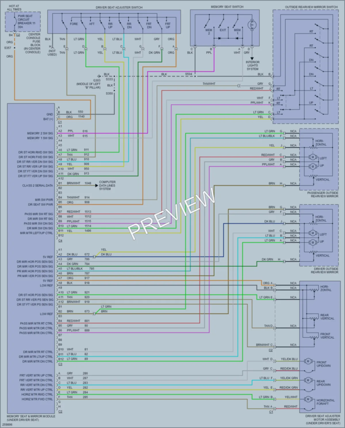 2007 Buick Rendezvous Memory Systems wiring diagram preview